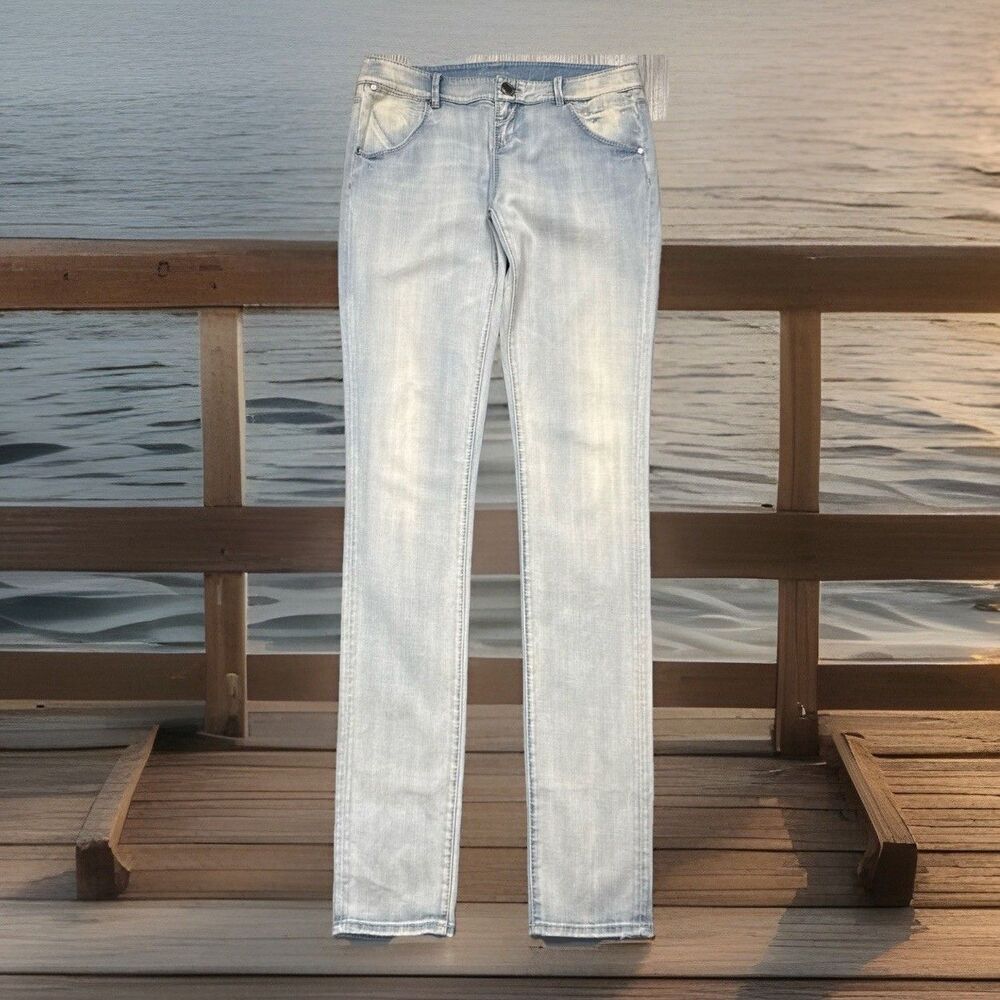 Elie Tahari Skinny Jeans 2 (27x33.5) Light Wash Blue Denim Lightweight Womens